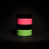Brightest green and purple acrylic paint jars from 2-color glow-in-the-dark kit—perfect for painting rocks, clothing accents and epoxy resin pieces