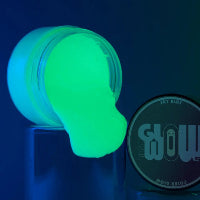 glow in the dark sky blue polar glowing acrylic paint, made from strontium aluminate pigment