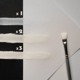 Brush-stroke demo of clear-white to white glow paint in one, two, and three thin coats—engineered with premium strontium aluminate for maximum opacity, smooth finish, and durable glow