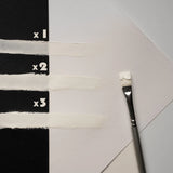Daylight demo of White to Blue glow paint applied in one, two, and three thin coats—premium strontium aluminate ensures smooth, high-opacity coverage on wood, clay, and stone.