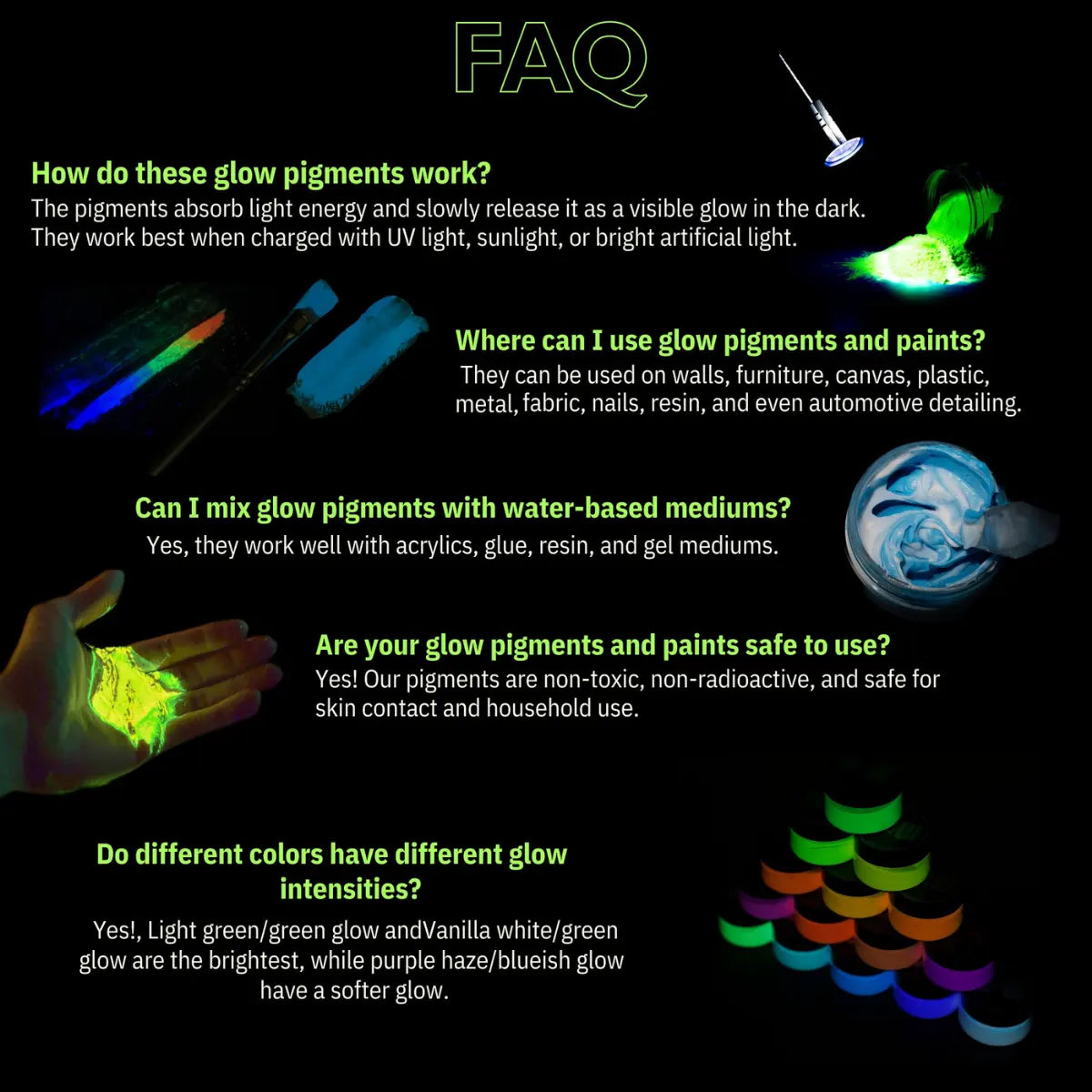 Glow In The Dark Acrylic Paint - Purple to Blue