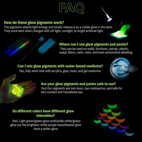 Glow In The Dark Acrylic Paint - Purple to Blue