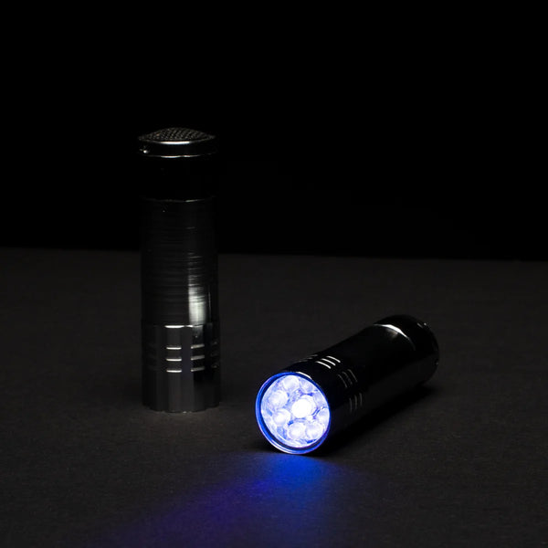 mini black light flashlight Mini UV Flashlight for Glow in The Dark Art 9-LED 395nm Blacklight – GlowThatWows