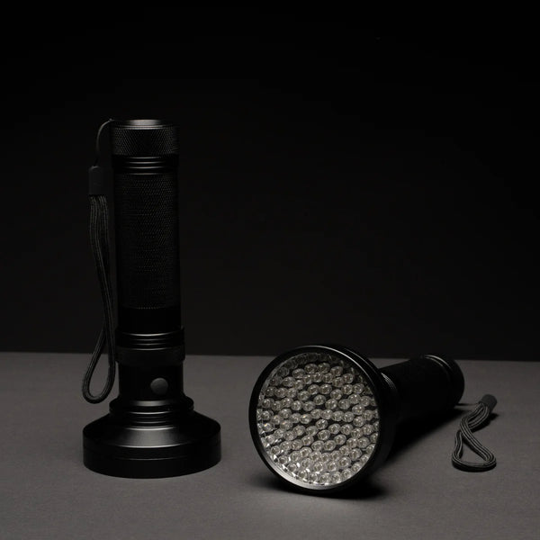 100-LED UV Flashlight - High Power 395nm Blacklight for Glow Paint & Pigment