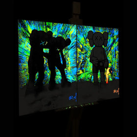 kaws edition glow in the dark paintings made with phosphorescent pigment