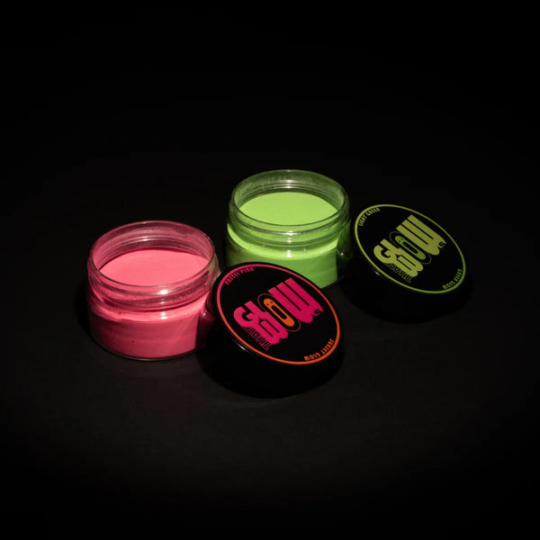 Best phosphorescent strontium aluminate glow-in-the-dark pigment kit (2 colors) in retail box for resin, clay, nail art, fabric, wood, outdoor and Halloween pumpkins