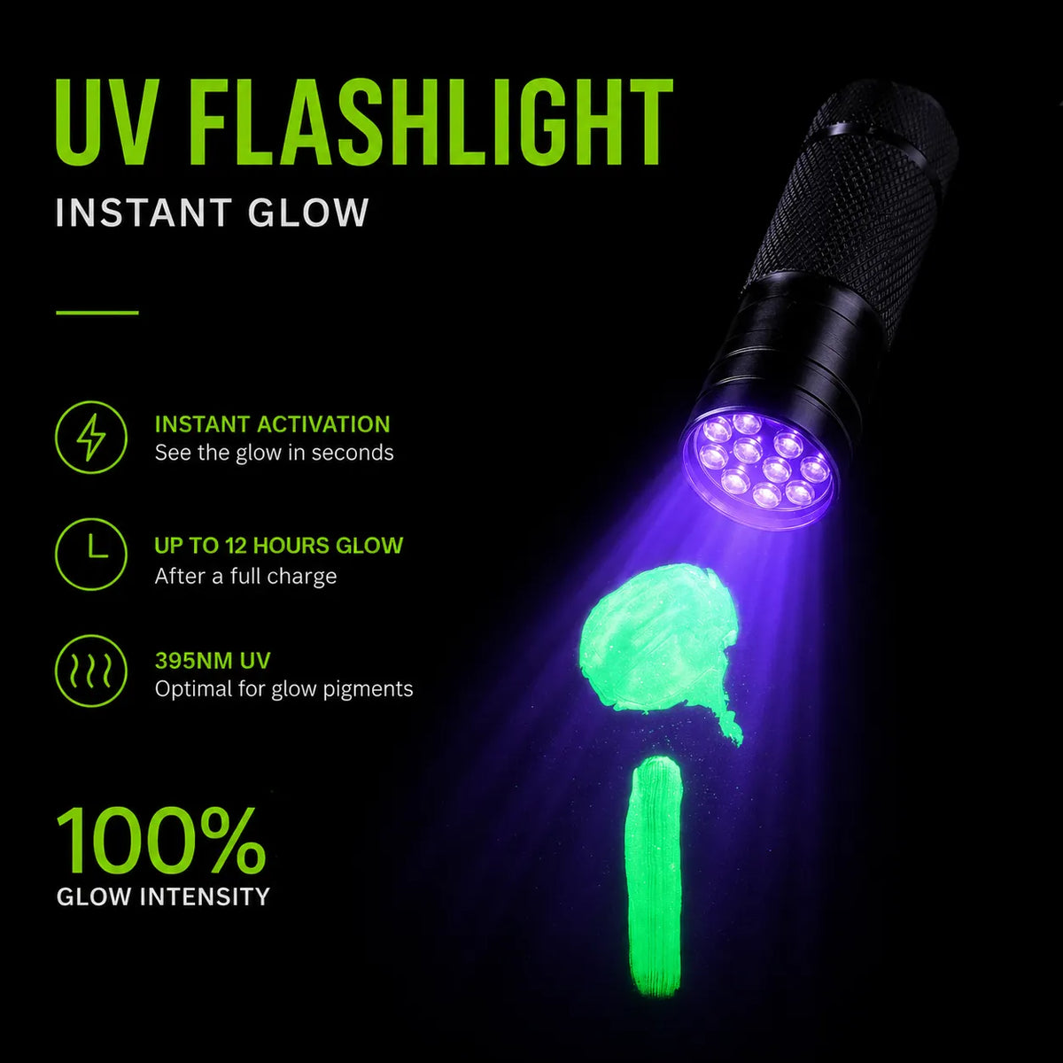 Glow In The Dark Pigment Powder Kit - 18 Colors