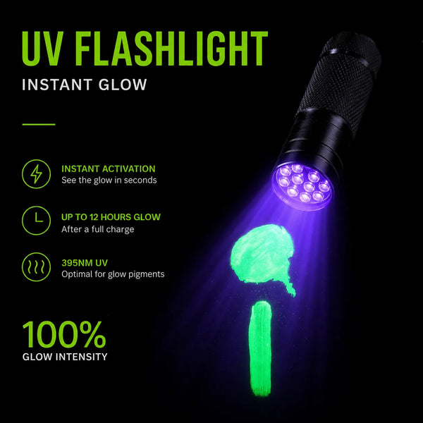 Glow In The Dark Pigment Powder Kit - 18 Colors