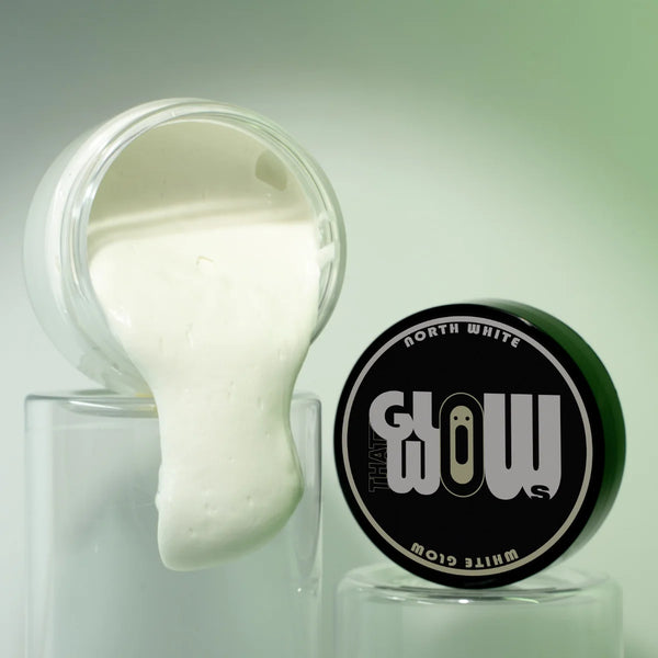 Pouring UV-reactive clear-white to white glow acrylic paint—non-toxic, weatherproof formula ideal for resin art, polymer clay, and outdoor mural applications with extended after-dark glo